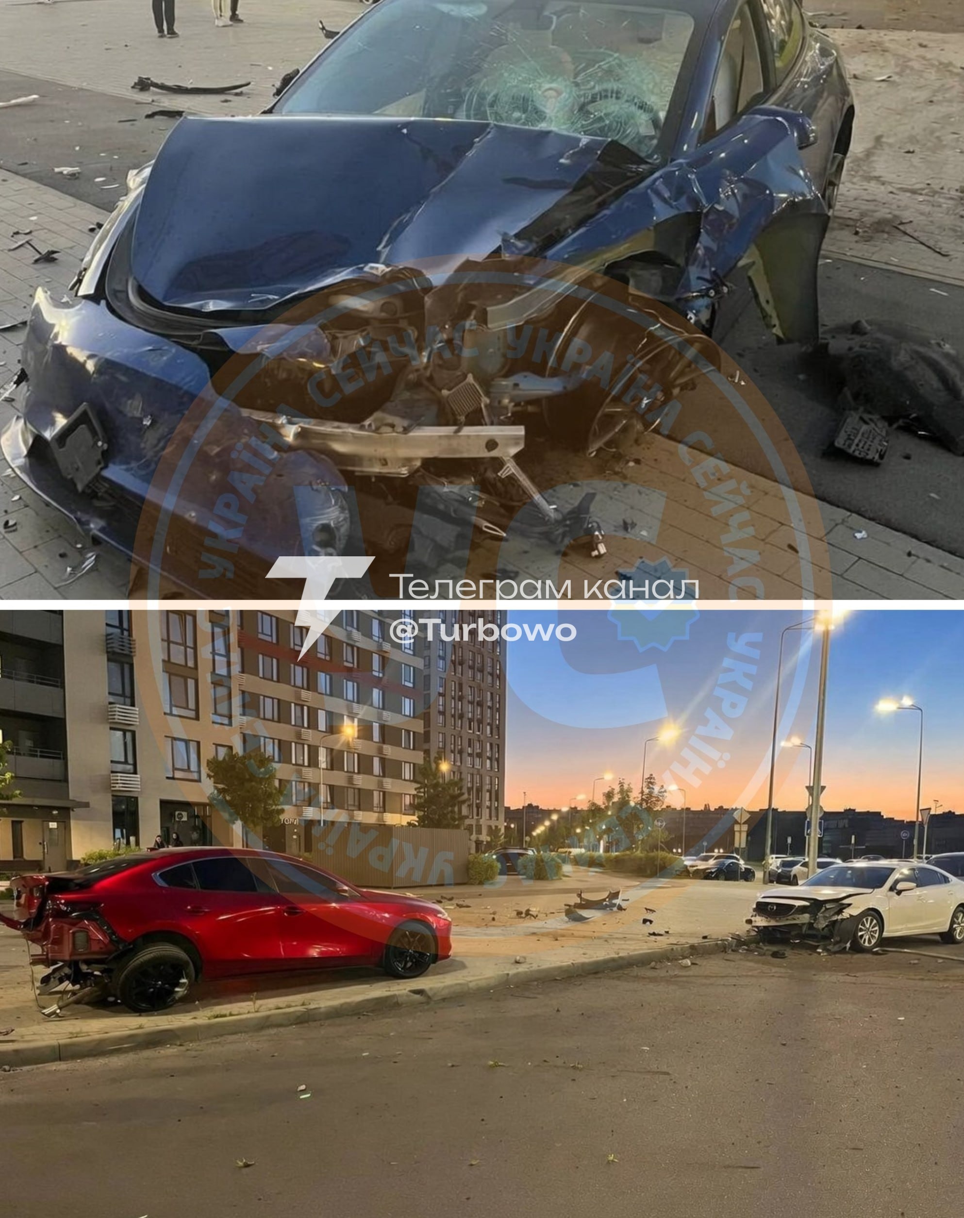 У Києві п'яний 15-річний підліток на Tesla протаранив припарковані авто біля ЖК, —…