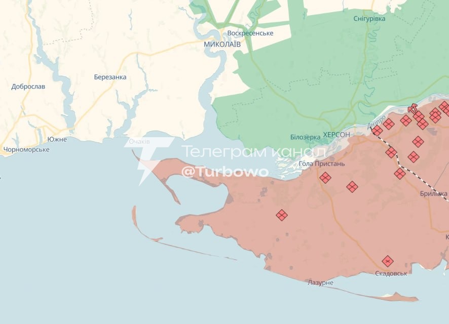 Постачання боєприпасів, продовольства та пального росіянам на Кінбурнську косу…