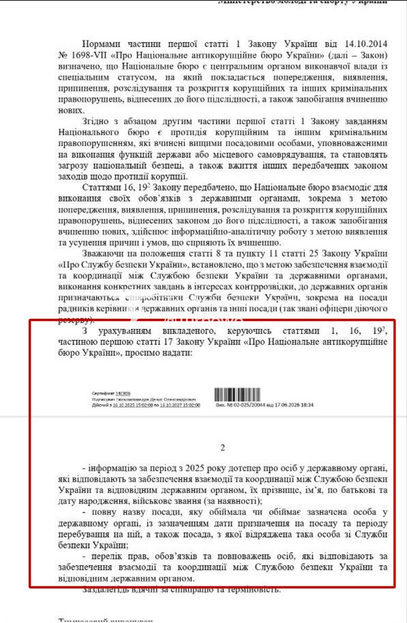 НАБУ вимагає повні дані про засекречених співробітників СБУ Під час війни з Росією…