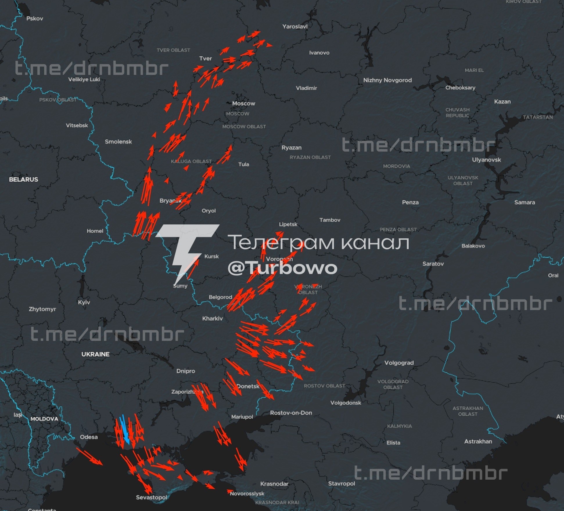 Близько 400 БпЛА прямують для удару по території РФ та об’єктам на тимчасово…