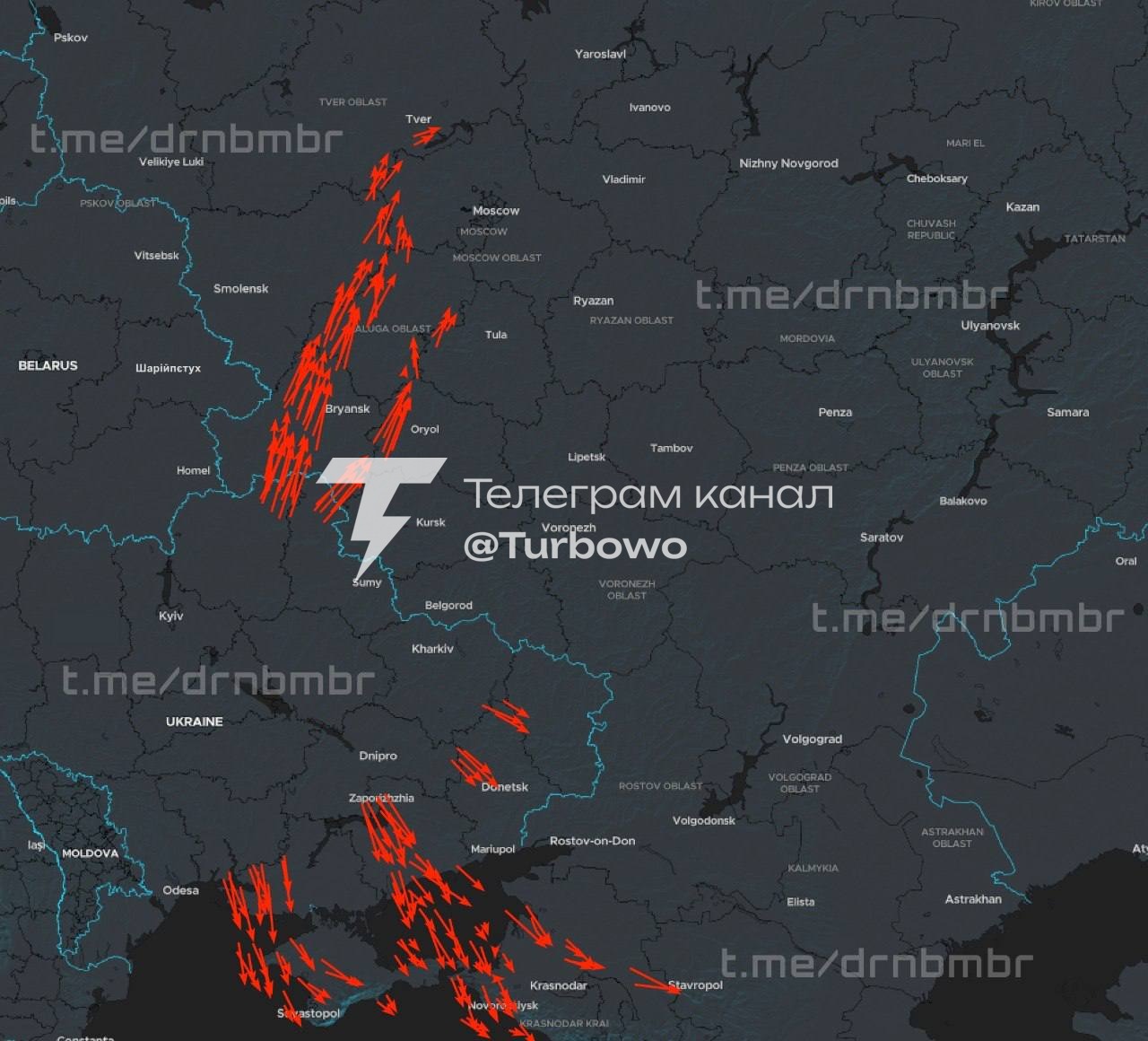 Понад 400 (!) дронів прямо зараз йдуть атакувати Росію та окупований Крим –…