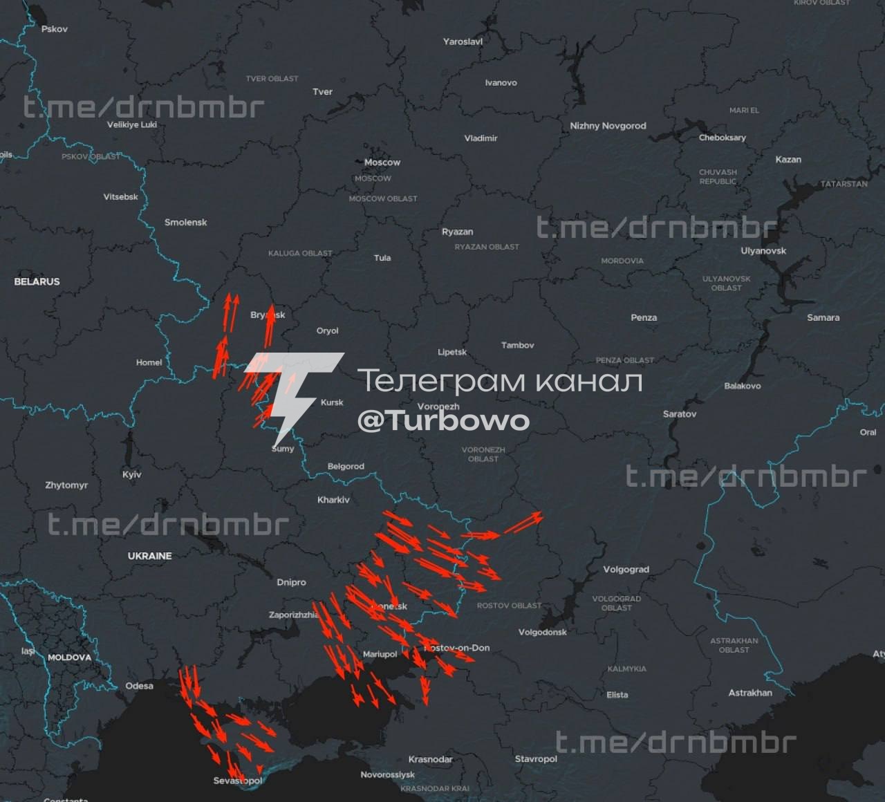 Майже 300 українських БпЛА прямо зараз атакують територію рф та тимчасово окуповані…