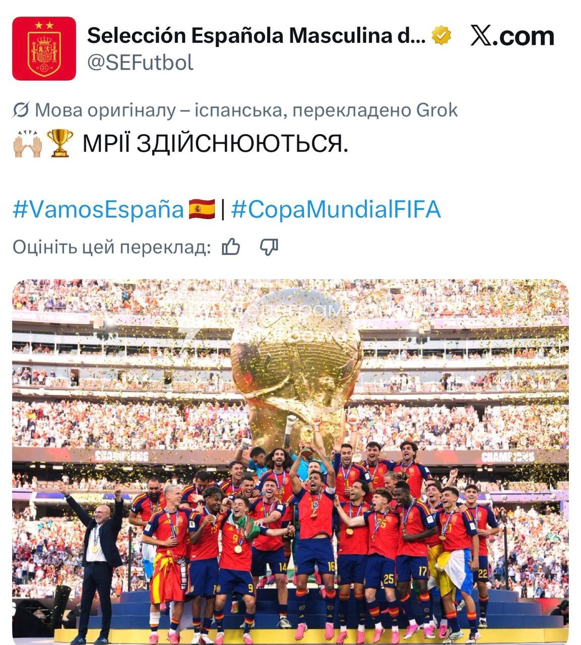 FIFA та збірна Іспанії опублікували офіційне переможне фото після фіналу ЧС-2026…