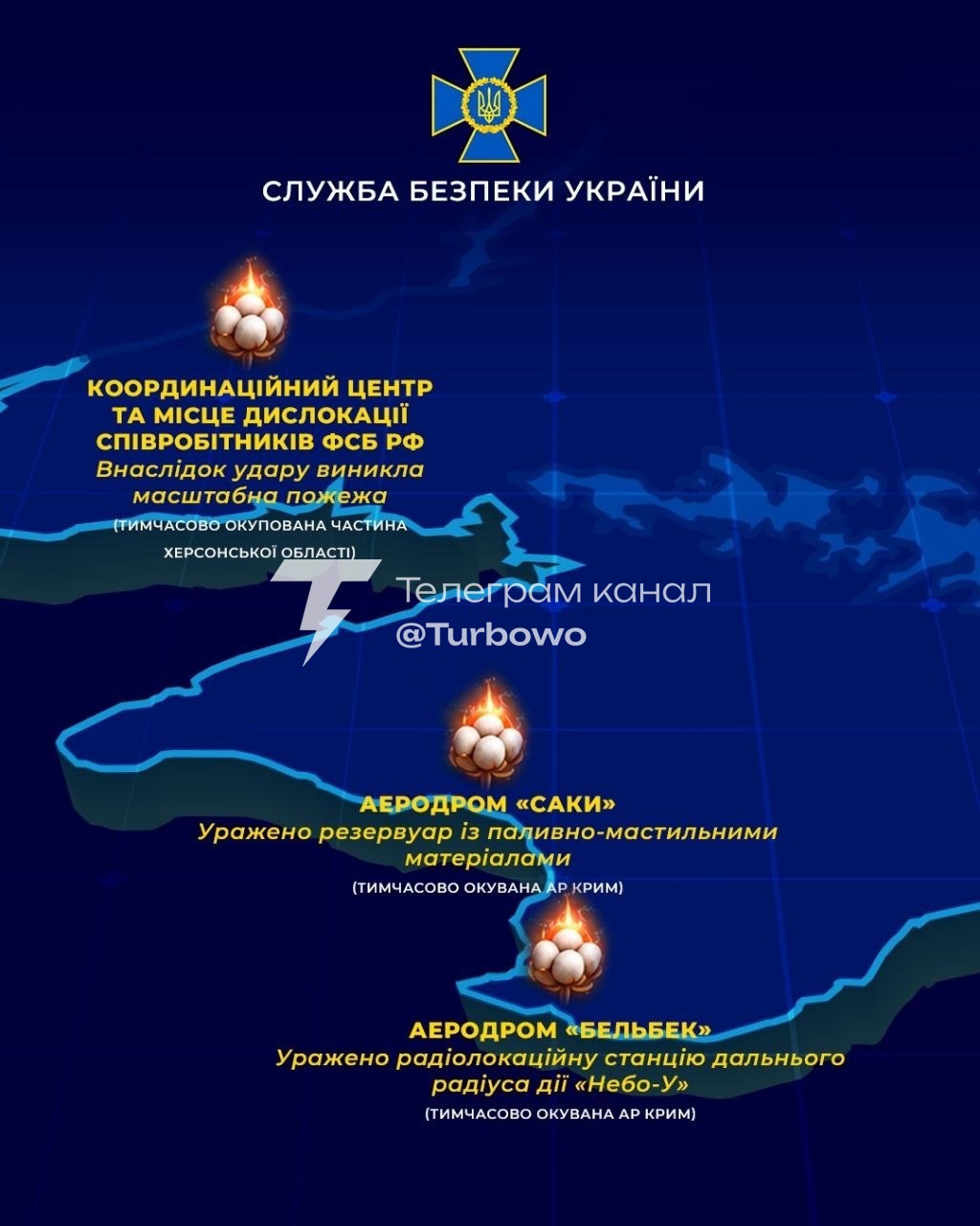 Катер, військові аеродроми, протиповітряна оборона та нафтодобувна платформа…