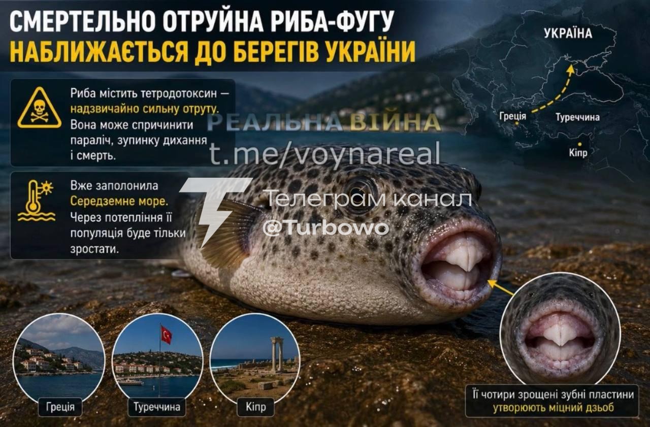 Смертельно отруйна риба-фугу наближається до берегів України