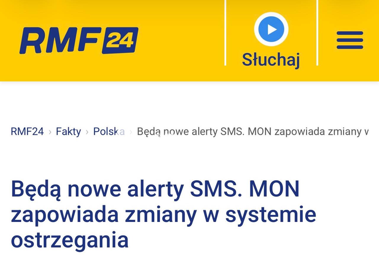 Полякам почнуть надсилати SMS-повідомлення про зліт польської авіації у відповідь…