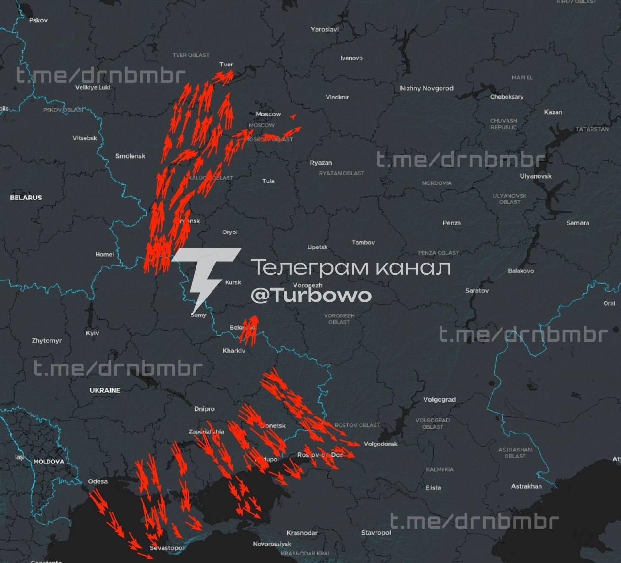 Близько 400 БпЛА прямують атакувати території рф і ТОТ Російська ППО вже працює…